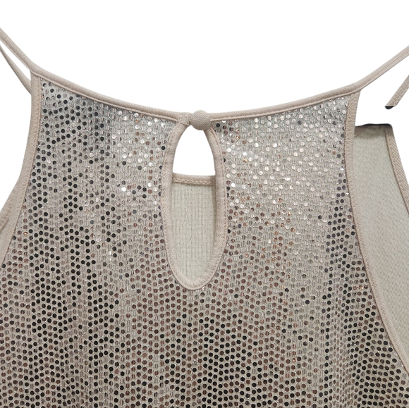 TORRID Rose Gold Sequins Halter Tank Keyhole Back NEW Holiday Party NYE Plus 2X - Picture 4 of 8